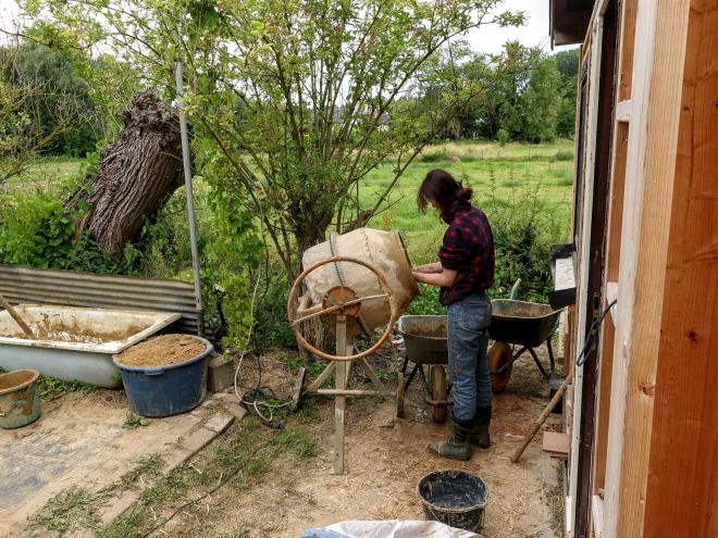 Mixing clay