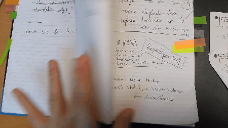 Me going through my notebook